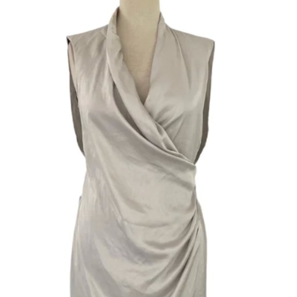 All Saints Arina Dress in Silvery Grey Japanese Cloth, size 0 - Picture 2 of 11